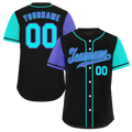 Custom Black Two Tone Purple Authentic Baseball Jersey