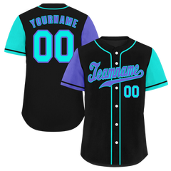 Custom Black Two Tone Purple Authentic Baseball Jersey