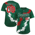 Custom Green Graffiti Pattern Green Authentic Baseball Jersey