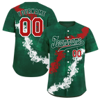 Custom Green Graffiti Pattern Green Authentic Baseball Jersey