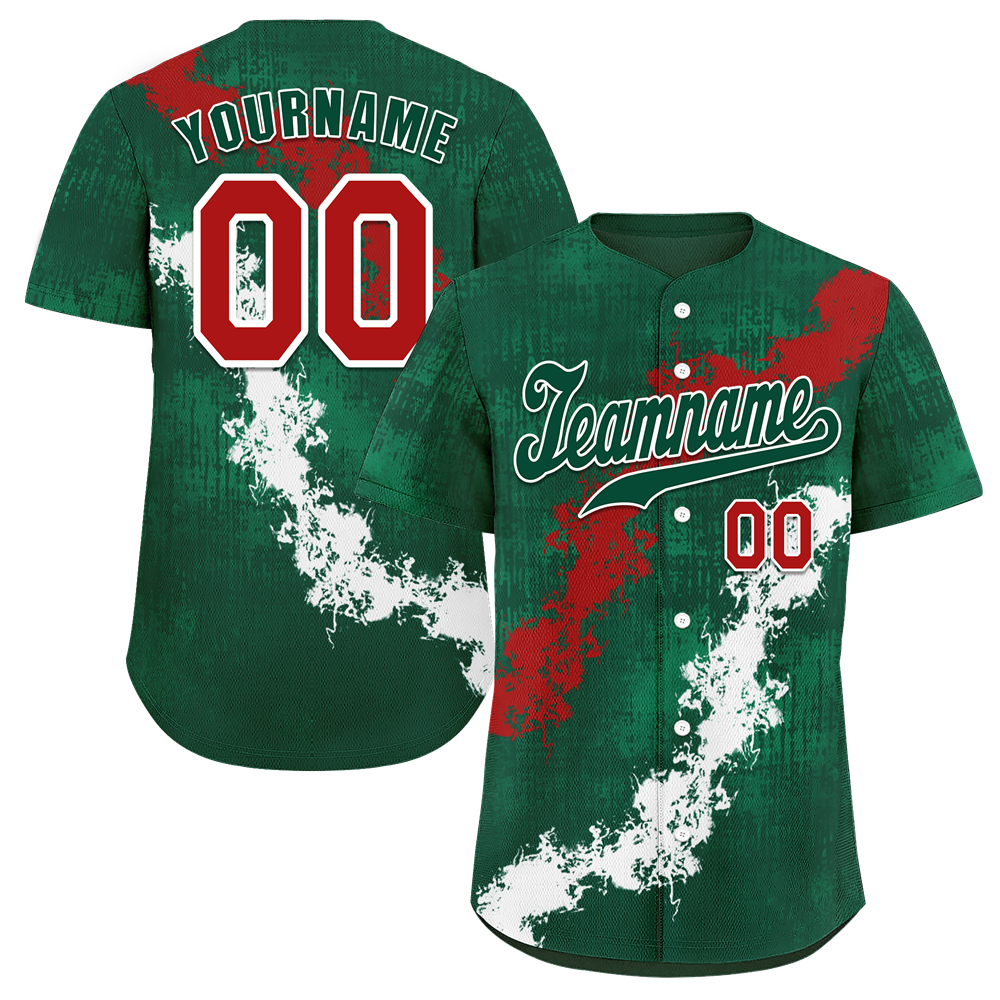 Custom Green Graffiti Pattern Green Authentic Baseball Jersey