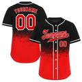 Custom Black Red Graffiti Pattern Red Authentic Baseball Jersey
