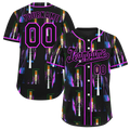 Custom Colorful Graffiti Pattern Black Authentic Baseball Jersey