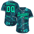 Custom Green Graffiti Pattern Green Authentic Baseball Jersey