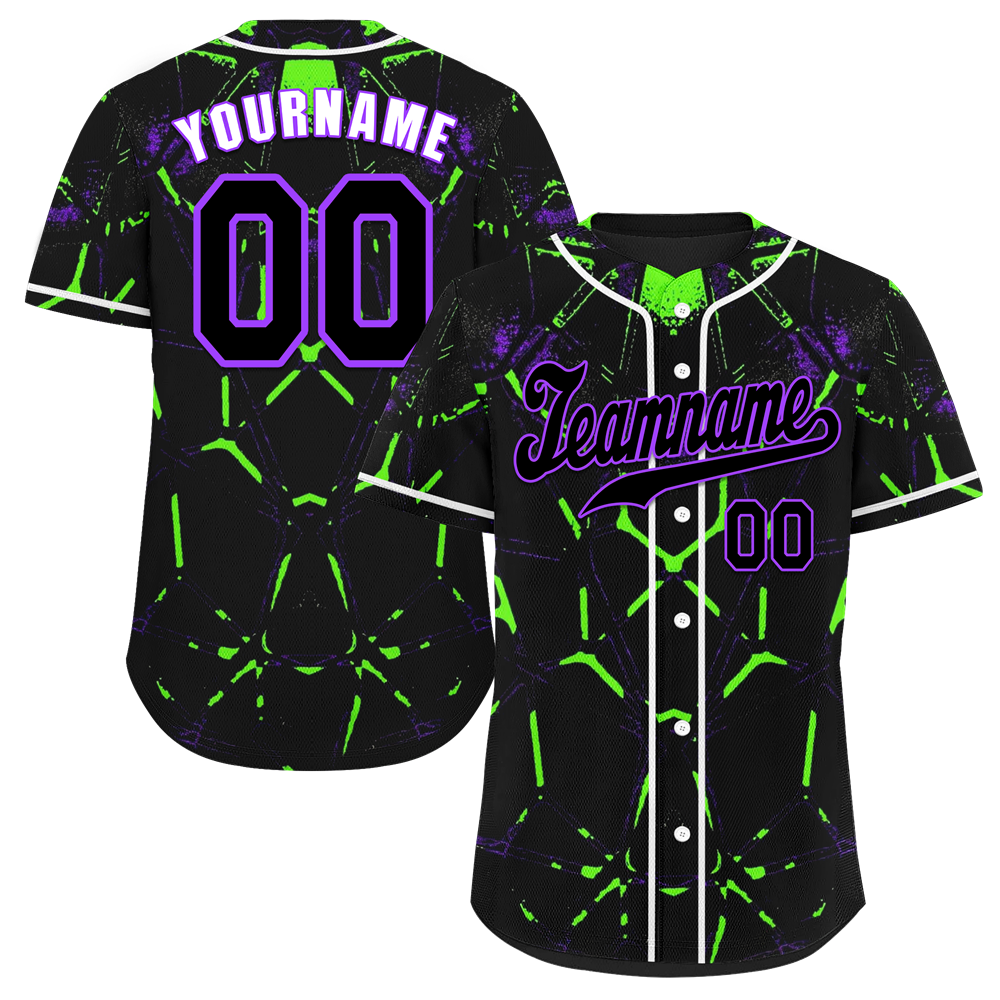 Custom Black Graffiti Pattern Black Authentic Baseball Jersey
