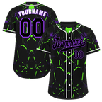 Custom Black Graffiti Pattern Black Authentic Baseball Jersey