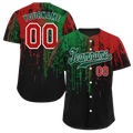 Custom Colorful Graffiti Pattern Green Authentic Baseball Jersey