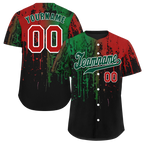Custom Colorful Graffiti Pattern Green Authentic Baseball Jersey