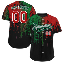 Custom Colorful Graffiti Pattern Green Authentic Baseball Jersey