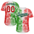 Custom Green Pink Graffiti Pattern Green Authentic Baseball Jersey