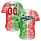Custom Green Pink Graffiti Pattern Green Authentic Baseball Jersey