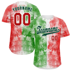 Custom Green Pink Graffiti Pattern Green Authentic Baseball Jersey