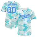 Custom Aqua Graffiti Pattern Aqua Authentic Baseball Jersey