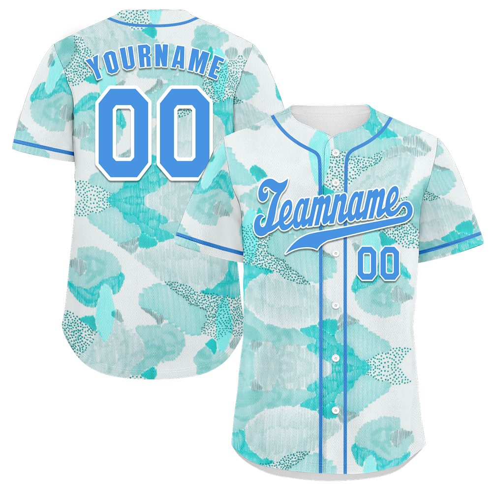 Custom Aqua Graffiti Pattern Aqua Authentic Baseball Jersey