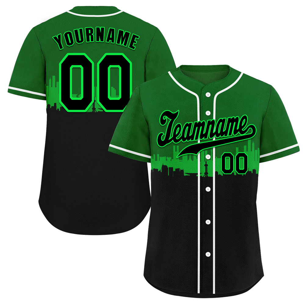 Custom Green Black City Edition Black Authentic Baseball Jersey BSBJ0a-bc0fbb9