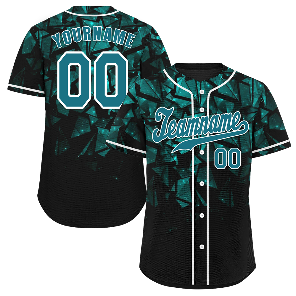 Custom Black 3D Pattern Aqua Authentic Baseball Jersey BSBJ0a-bc0fbdb
