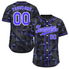 Custom Black 3D Pattern Purple Authentic Baseball Jersey BSBJ0a-bc0fbdf