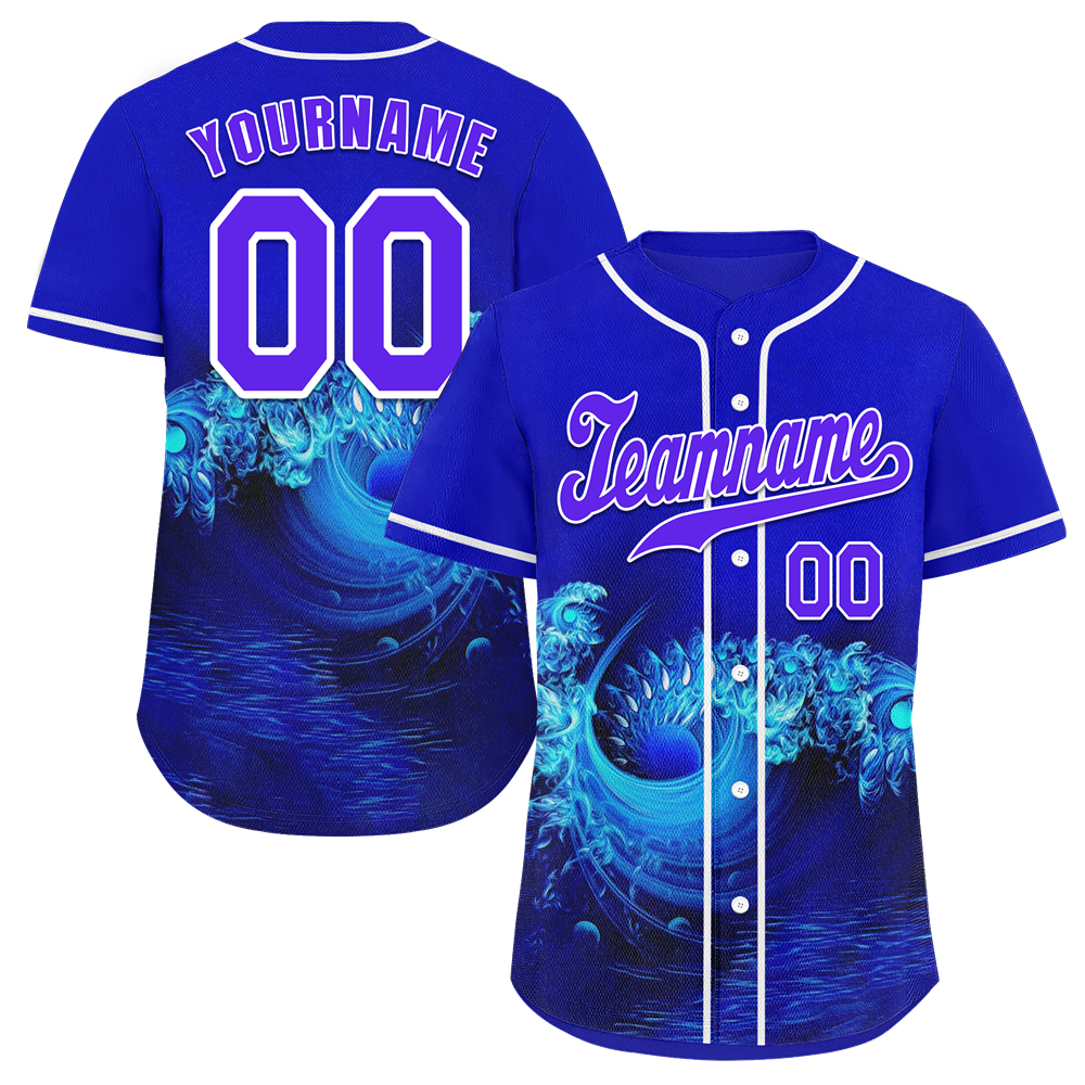 Custom Blue 3D Pattern Purple Authentic Baseball Jersey BSBJ0a-bc0fbd7