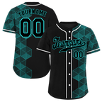 Custom Black Aqua 3D Pattern Black Authentic Baseball Jersey BSBJ0a-bc0fbd8