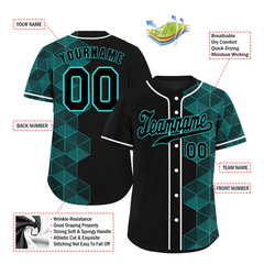 Custom Black Aqua 3D Pattern Black Authentic Baseball Jersey BSBJ0a-bc0fbd8