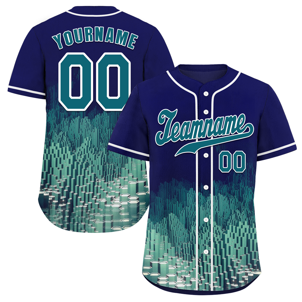Custom Blue Aqua 3D Pattern Aqua Authentic Baseball Jersey BSBJ0a-bc0fbd9