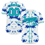 Custom White Blue Tie Dye Aqua Authentic Baseball Jersey BSBJ0a-bc0fbee