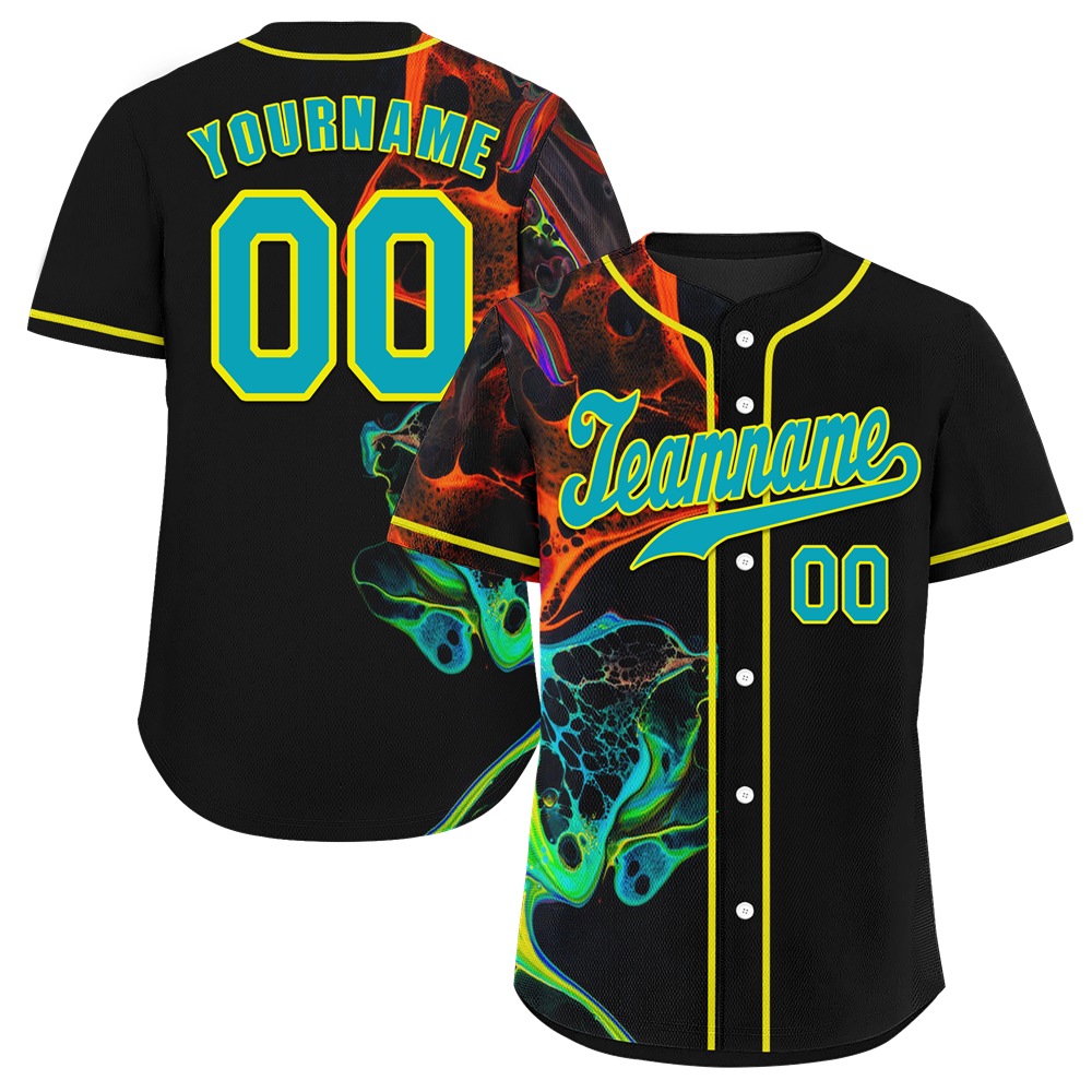 Custom Black Tie Dye Aqua Authentic Baseball Jersey BSBJ0a-bc0fbef