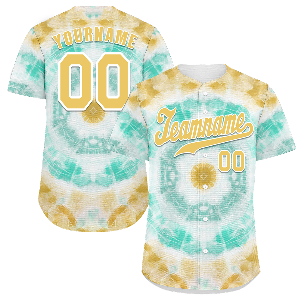Custom Orange Aqua Tie Dye Orange Authentic Baseball Jersey BSBJ0a-bc0fbe8