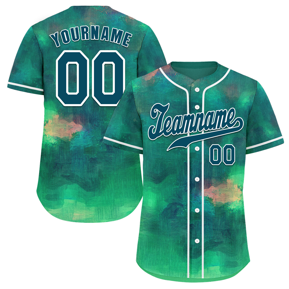Custom Green Tie Dye Green Authentic Baseball Jersey BSBJ0a-bc0fbe9