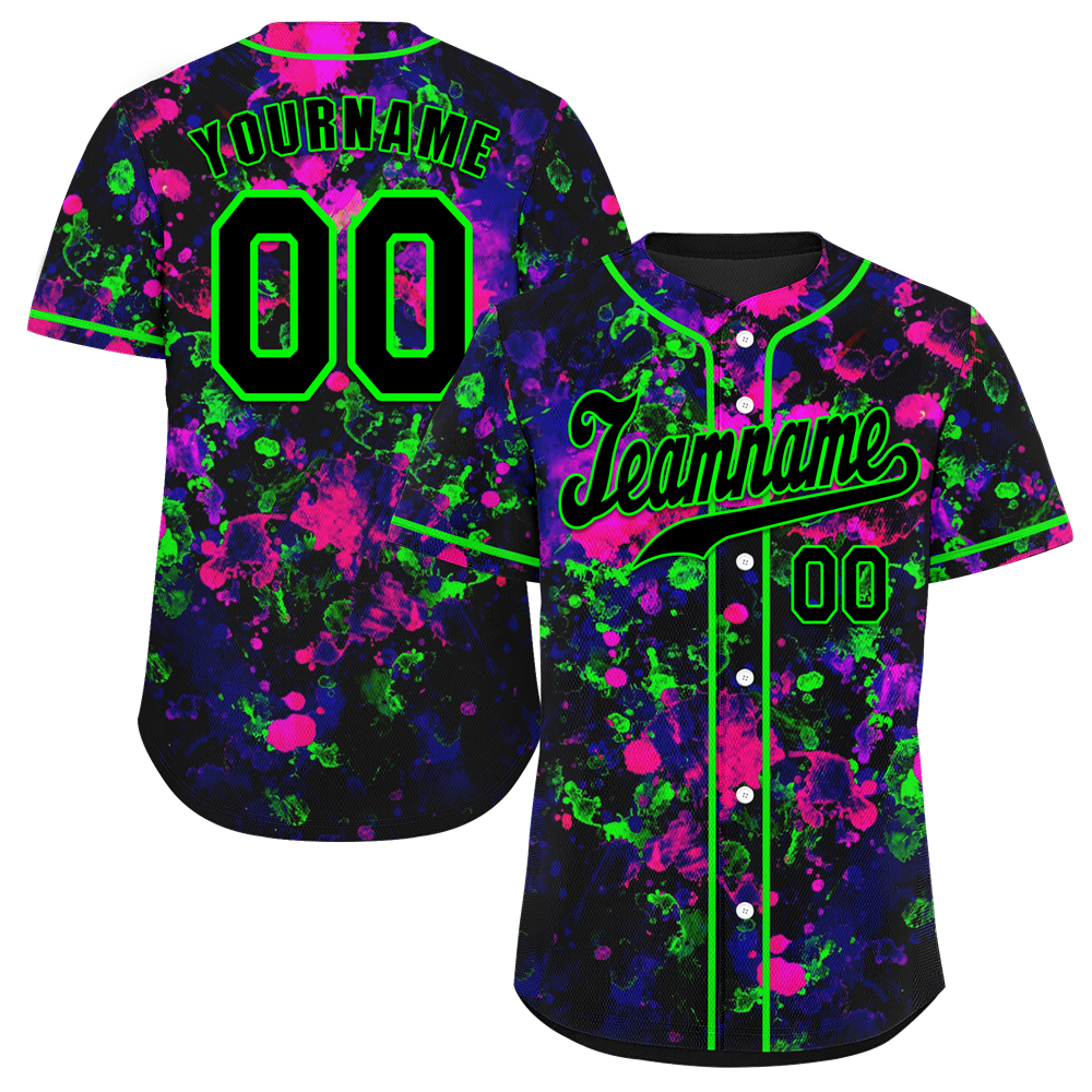 Custom Black Red Tie Dye Black Authentic Baseball Jersey BSBJ0a-bc0fbf0