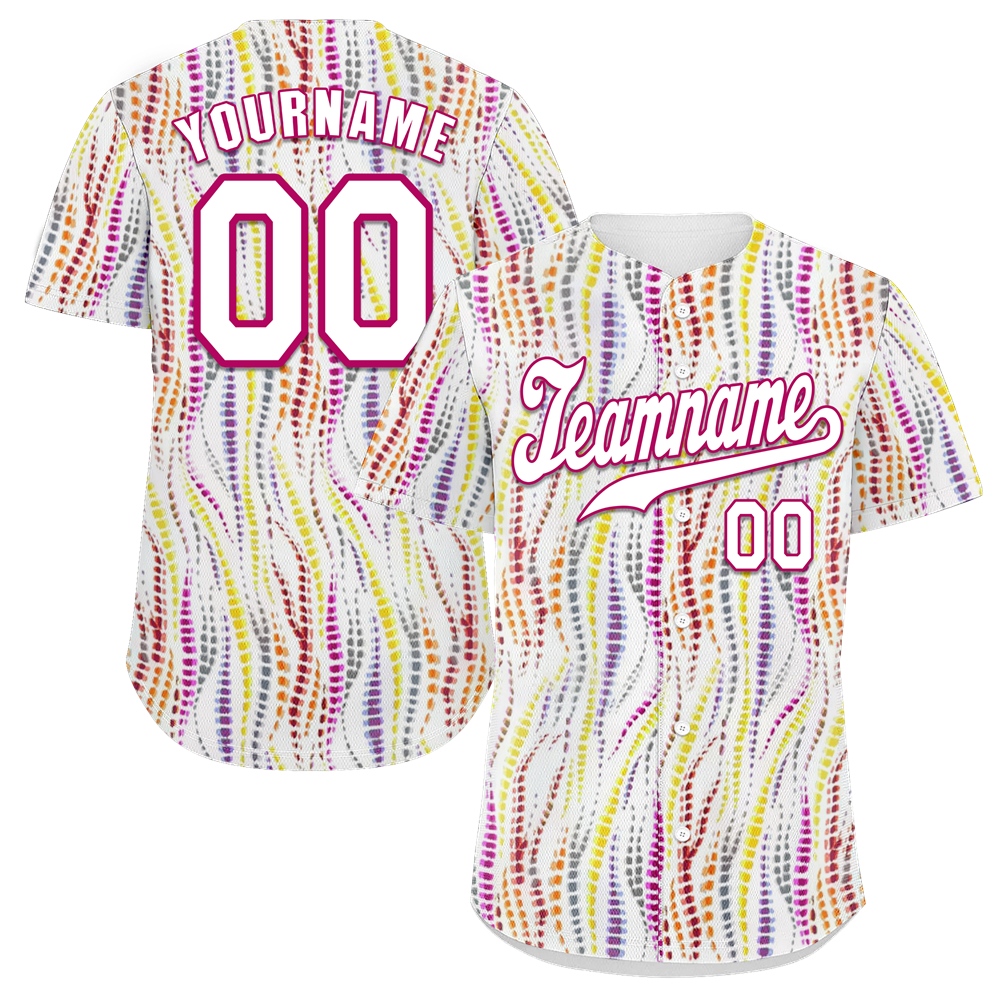Custom Yellow Purple Tie Dye White Authentic Baseball Jersey BSBJ0a-bc0fbfc