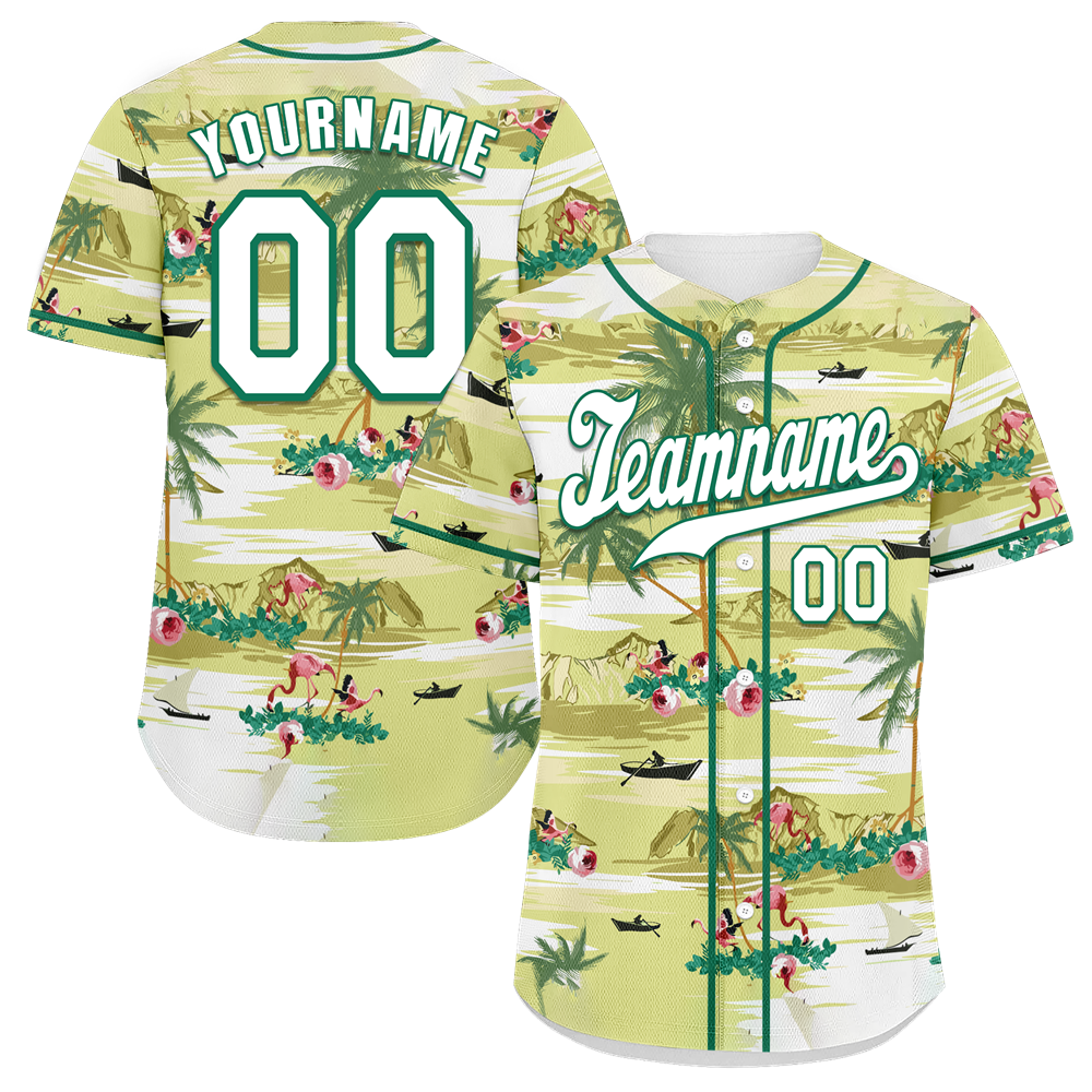 Custom Yellow Hawaii White Authentic Baseball Jersey BSBJ0a-bc0fbf9