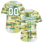 Custom Yellow Hawaii White Authentic Baseball Jersey BSBJ0a-bc0fbf9