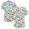 Custom Orange Aqua Hawaii White Authentic Baseball Jersey BSBJ0a-bc0fb7a