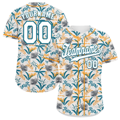 Custom Orange Aqua Hawaii White Authentic Baseball Jersey BSBJ0a-bc0fb7a