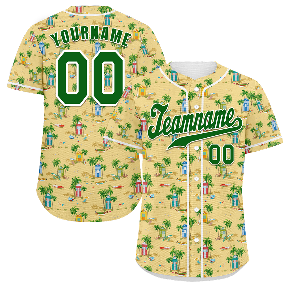 Custom Orange Hawaii Green Authentic Baseball Jersey BSBJ0a-bc0fb7b