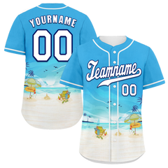 Custom Blue White Hawaii White Authentic Baseball Jersey BSBJ0a-bc0fb7c