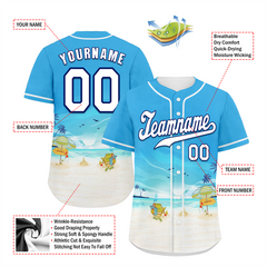 Custom Blue White Hawaii White Authentic Baseball Jersey BSBJ0a-bc0fb7c