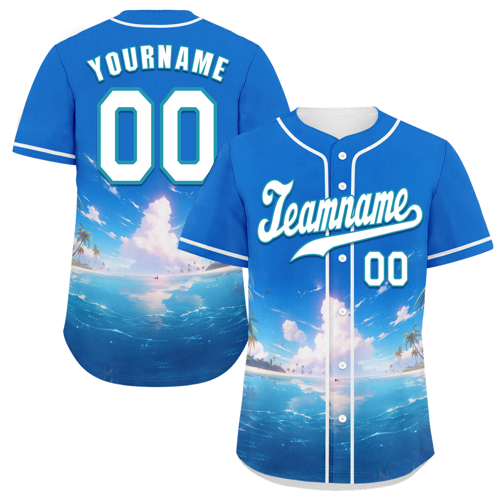Custom Blue Hawaii White Authentic Baseball Jersey BSBJ0a-bc0fb7d