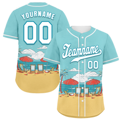 Custom Aqua Orange Hawaii White Authentic Baseball Jersey BSBJ0a-bc0fb7e