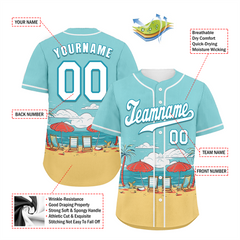 Custom Aqua Orange Hawaii White Authentic Baseball Jersey BSBJ0a-bc0fb7e