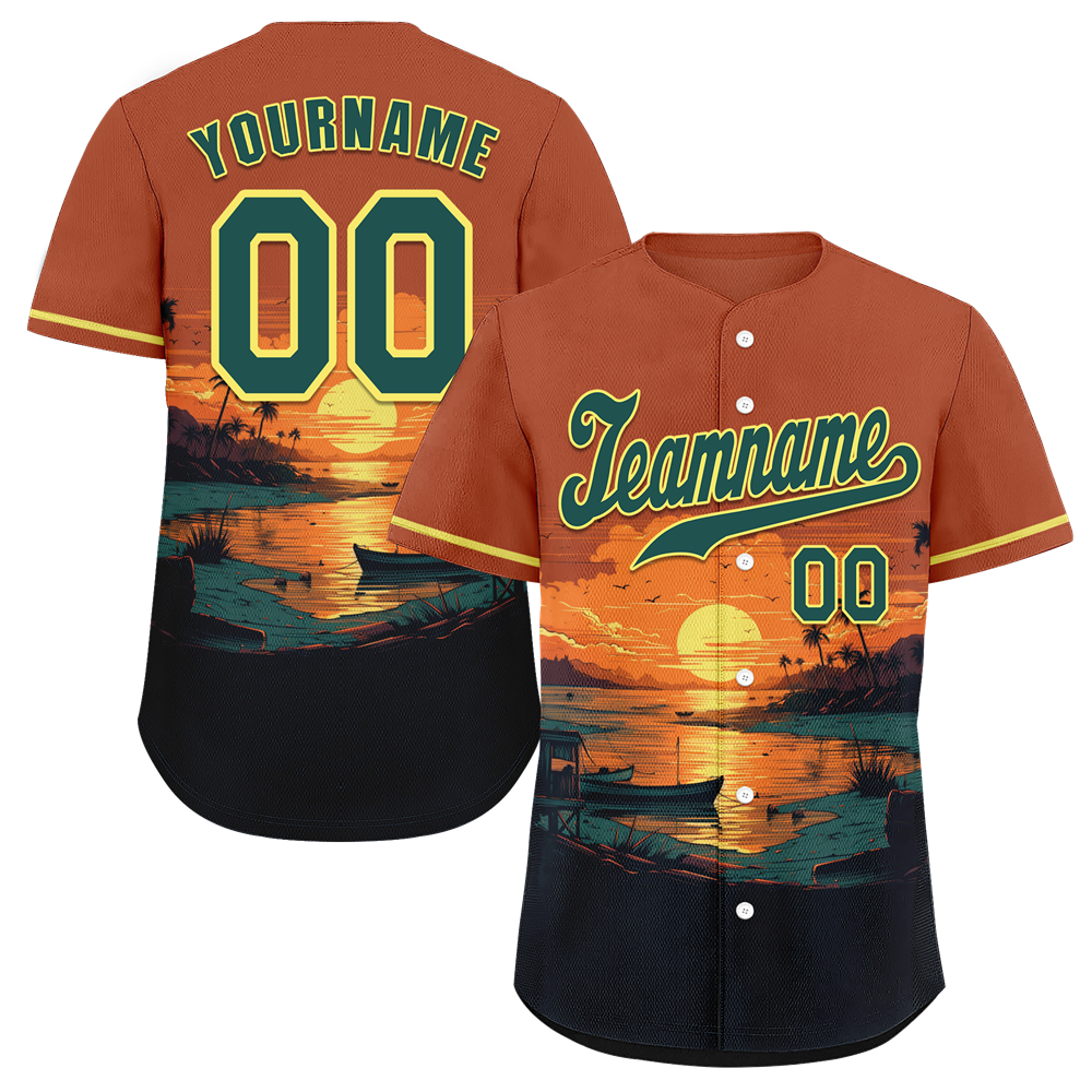 Custom Orange Black Hawaii Green Authentic Baseball Jersey BSBJ0a-bc0fb7f