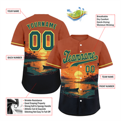 Custom Orange Black Hawaii Green Authentic Baseball Jersey BSBJ0a-bc0fb7f