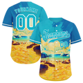 Custom Aqua Orange Hawaii Aqua Authentic Baseball Jersey BSBJ0a-bc0fb77