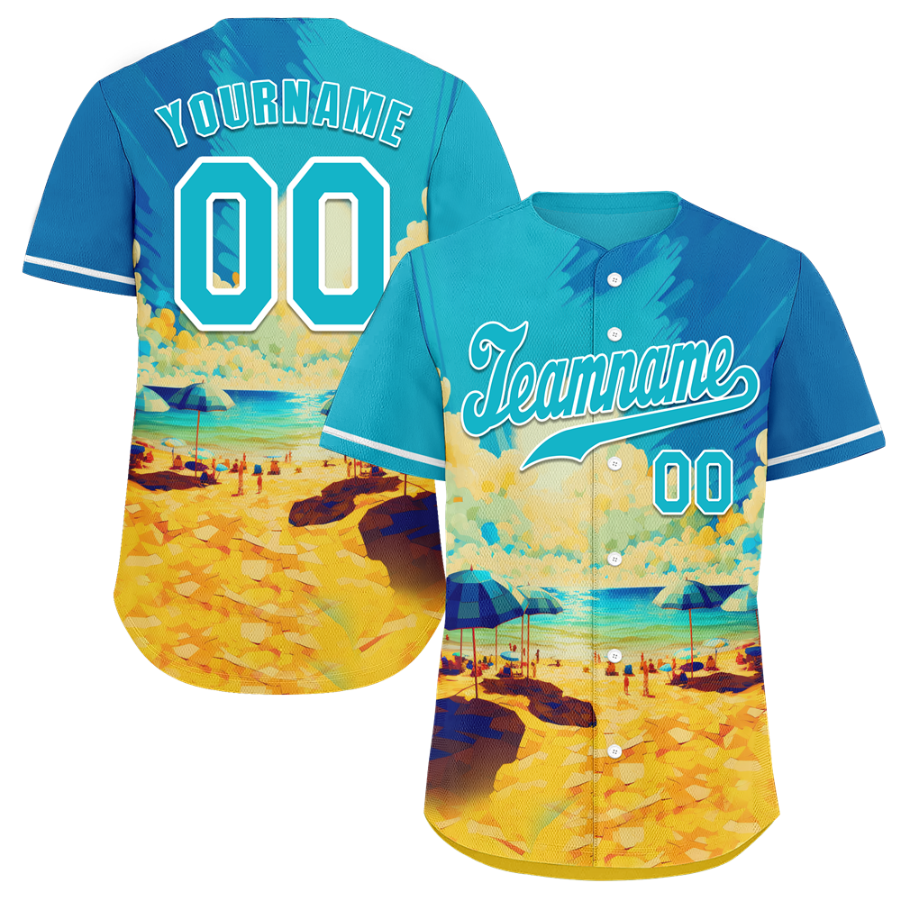 Custom Aqua Orange Hawaii Aqua Authentic Baseball Jersey BSBJ0a-bc0fb77