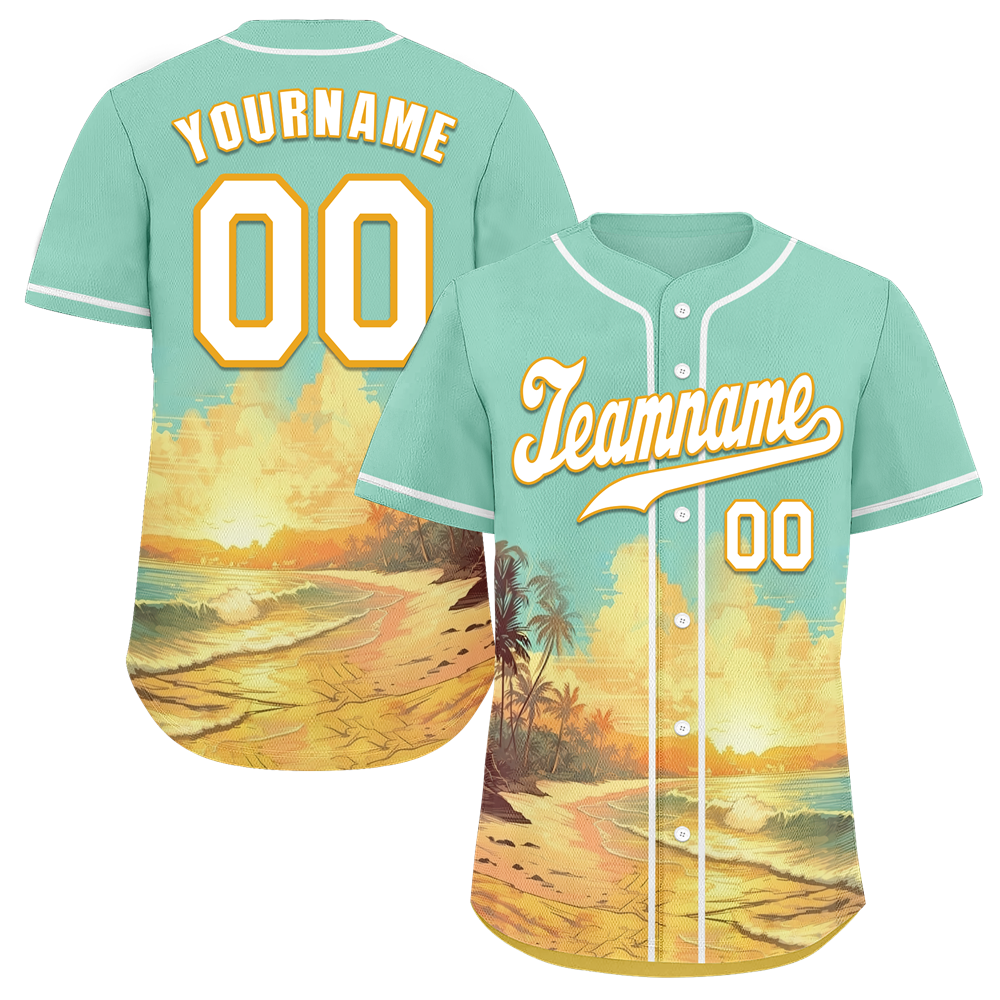 Custom Aqua Orange Hawaii White Authentic Baseball Jersey BSBJ0a-bc0fb80