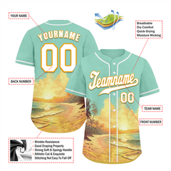 Custom Aqua Orange Hawaii White Authentic Baseball Jersey BSBJ0a-bc0fb80