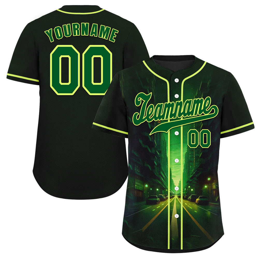 Custom Black Green Drift Fashion Green Authentic Baseball Jersey BSBJ0a-bc0fb8b