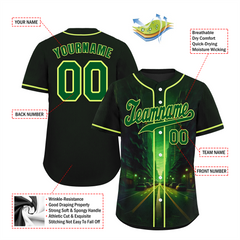 Custom Black Green Drift Fashion Green Authentic Baseball Jersey BSBJ0a-bc0fb8b