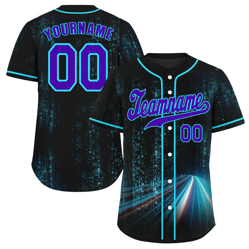 Custom Black Aqua Drift Fashion Blue Authentic Baseball Jersey BSBJ0a-bc0fb89